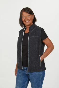 Ivanhoe of Sweden BEATA VEST, 100% FILTAD ULL — FADED DENIM Online