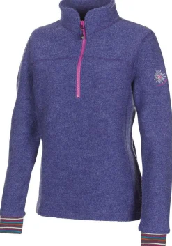 Ivanhoe of Sweden DINA HALF ZIP, 100% FILTAD ULL — PURPLE HAZE New