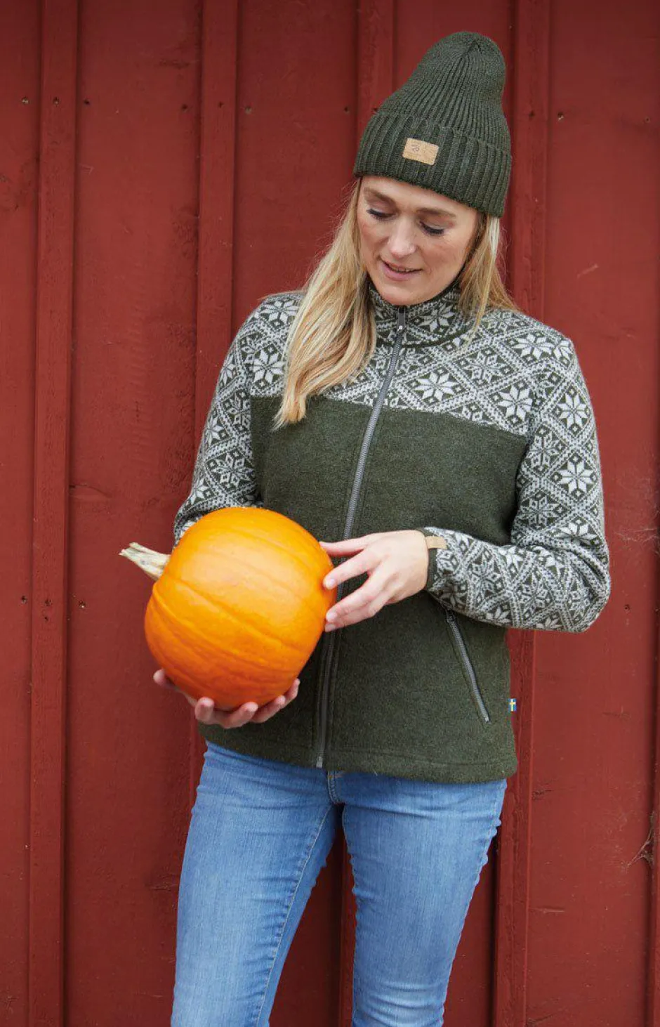 Ivanhoe of Sweden ELLIE FULL ZIP, 100% ULL — LODEN GREEN Sale