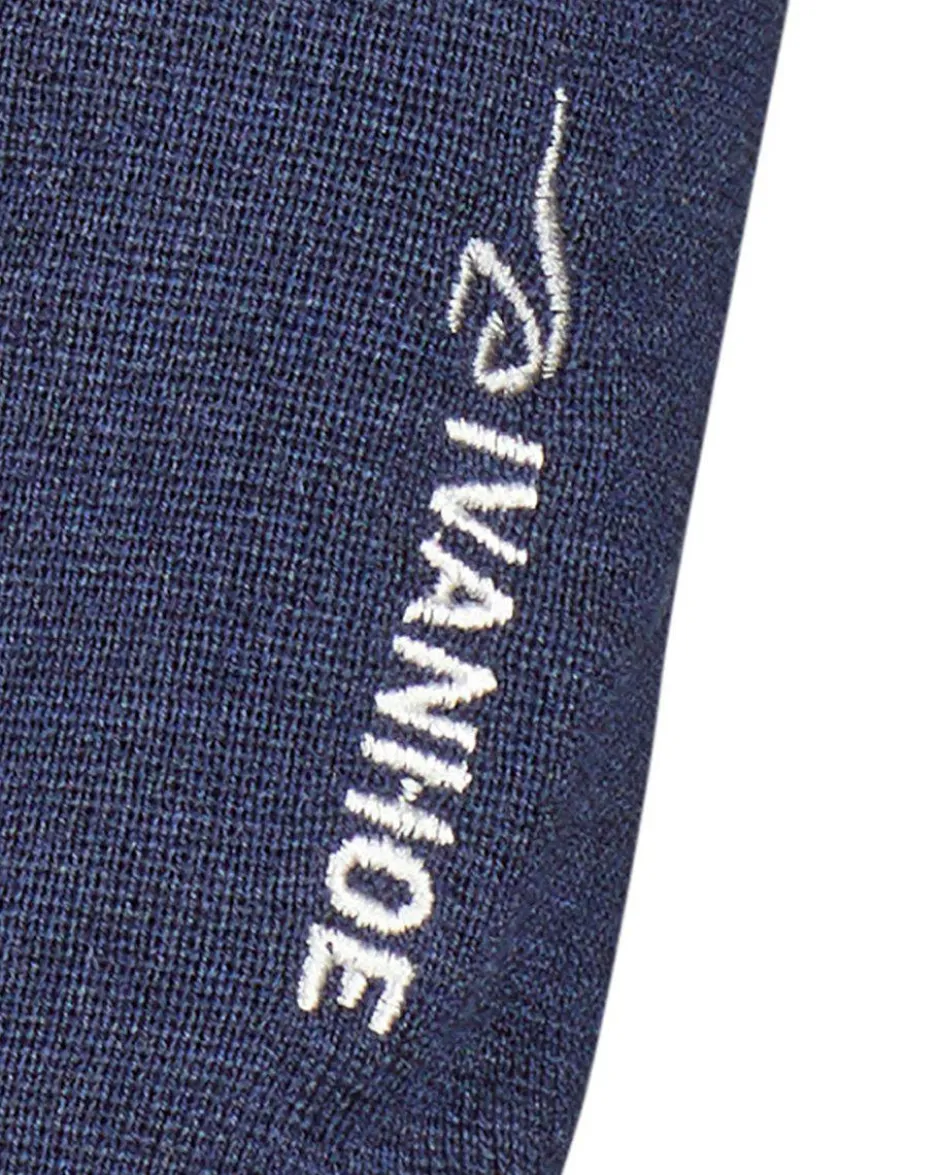 Ivanhoe of Sweden HADAR FULL ZIP, 100% EXTRA FINE MERINOULL — STEELBLUE New