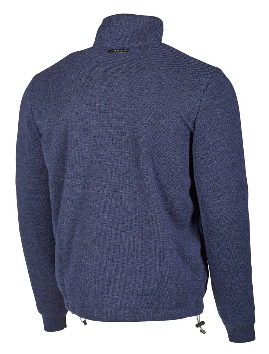 Ivanhoe of Sweden HADAR FULL ZIP WINDBREAKER, 100% EXTRA FINE MERINOULL — STEELBLUE Clearance