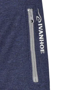 Ivanhoe of Sweden HADAR FULL ZIP WINDBREAKER, 100% EXTRA FINE MERINOULL — STEELBLUE Clearance