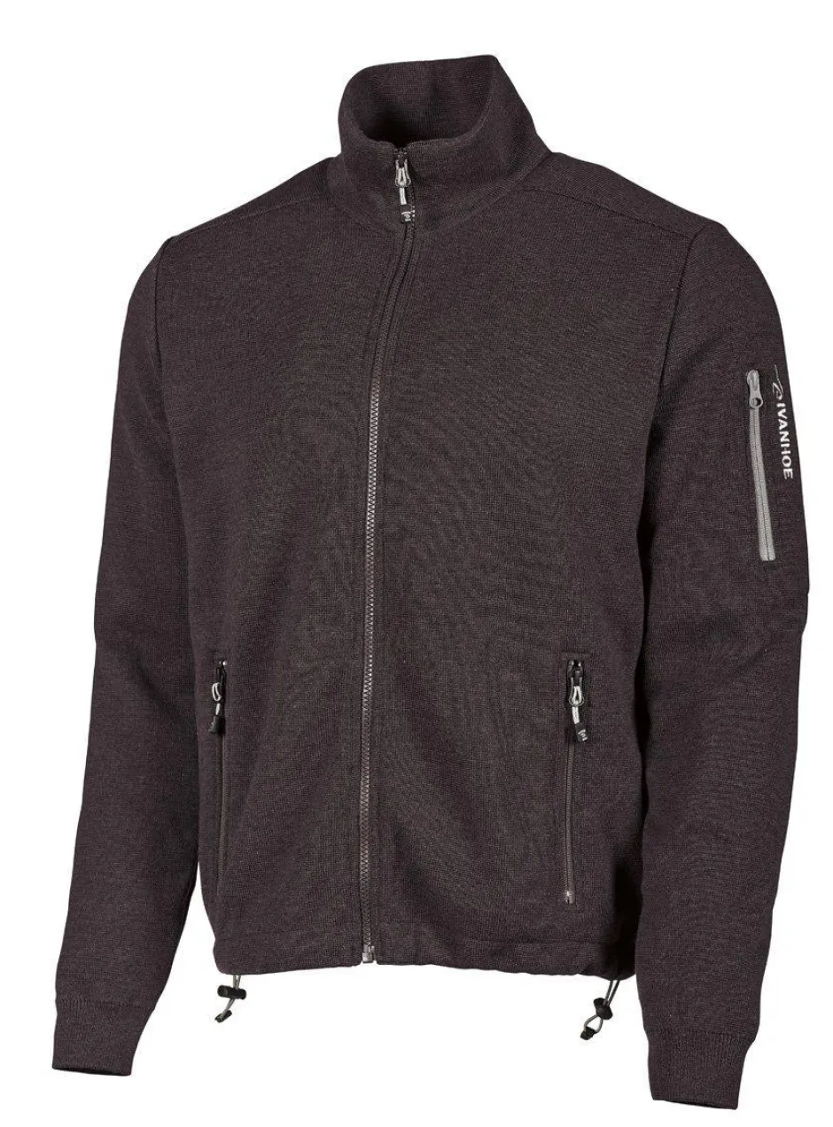 Ivanhoe of Sweden HADAR FULL ZIP WINDBREAKER, 100% EXTRA FINE MERINOULL — BLACK Best