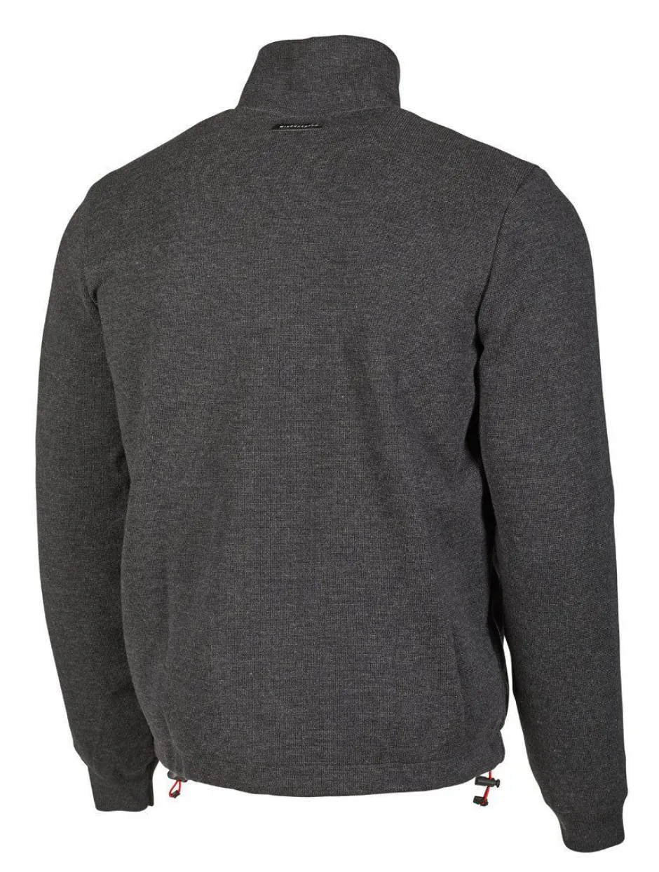 Ivanhoe of Sweden HADAR FULL ZIP WINDBREAKER, 100% EXTRA FINE MERINOULL — GRAPHITE MARL Best