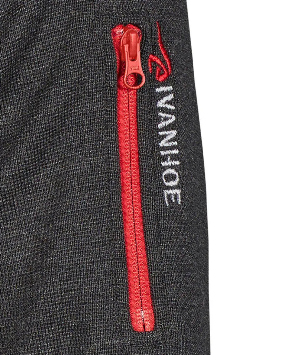Ivanhoe of Sweden HADAR HALF ZIP WINDBREAKER, 100% EXTRA FINE MERINOULL — GRAPHITE MARL Fashion