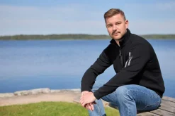 Ivanhoe of Sweden HADAR HALF ZIP WINDBREAKER, 100% EXTRA FINE MERINOULL — GRAPHITE MARL Fashion