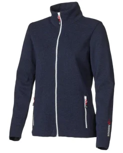 Ivanhoe of Sweden HEDDA FULL ZIP, 100% EXTRA FINE MERINOULL — NAVY Sale