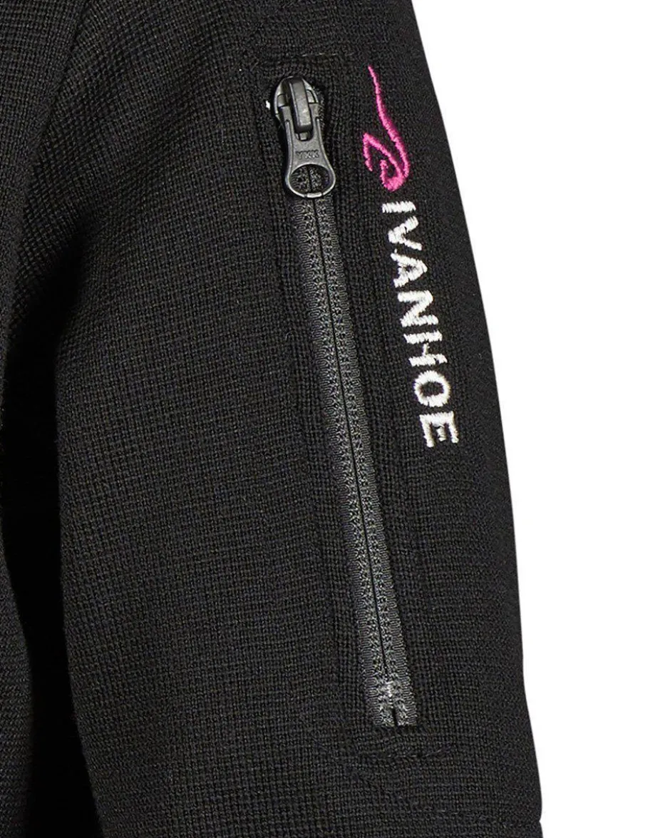Ivanhoe of Sweden HEDDA WINDBREAKER, 100% EXTRA FINE MERINOULL — BLACK Discount