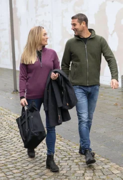 Ivanhoe of Sweden JANA HALF ZIP, 100% EXTRA FINE MERINOULL — PURPLE Outlet
