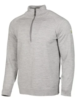 Ivanhoe of Sweden JOJJE HALF ZIP, 100% EXTRA FINE MERINOULL — GREY MARL Outlet
