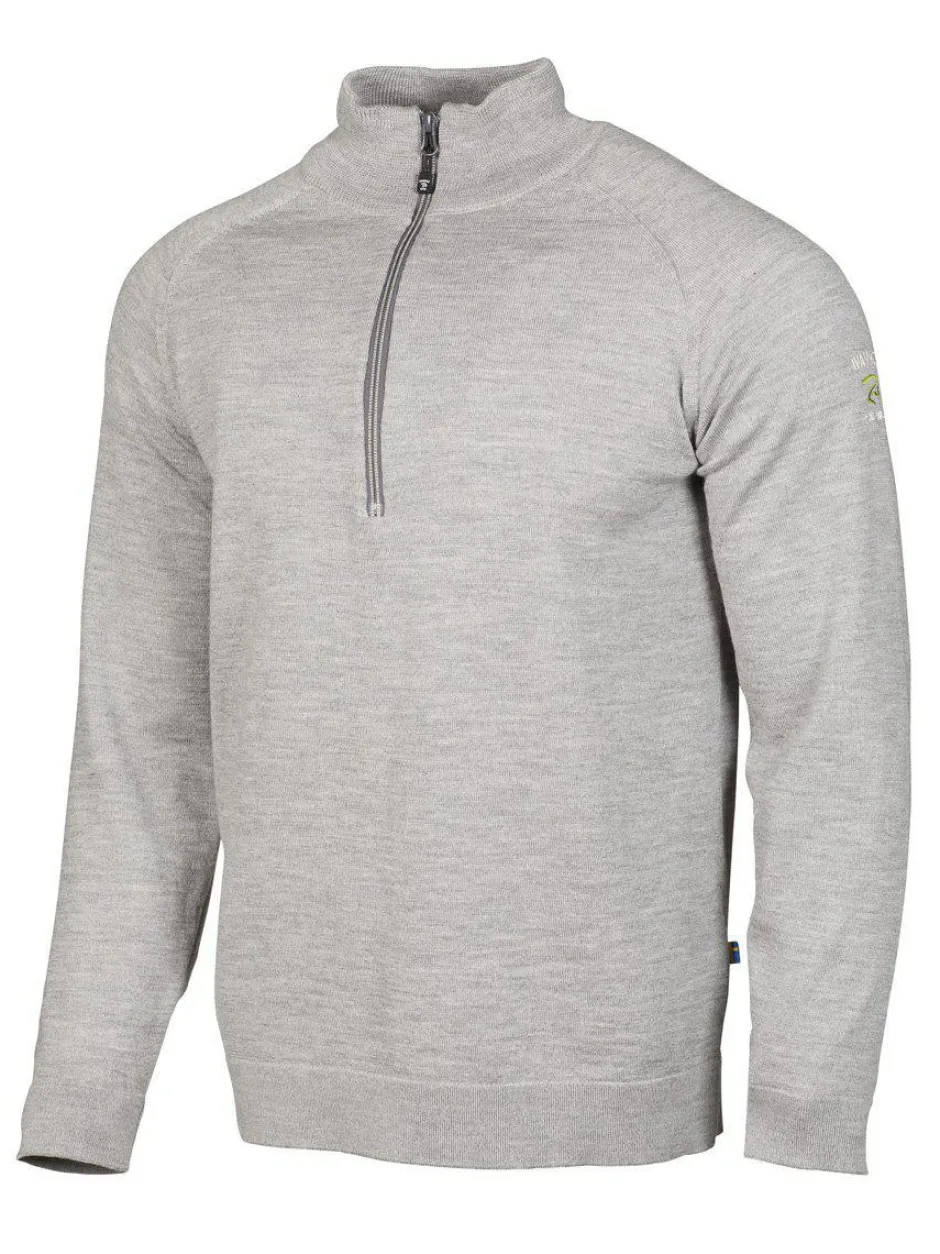 Ivanhoe of Sweden JOJJE HALF ZIP, 100% EXTRA FINE MERINOULL — GREY MARL Outlet