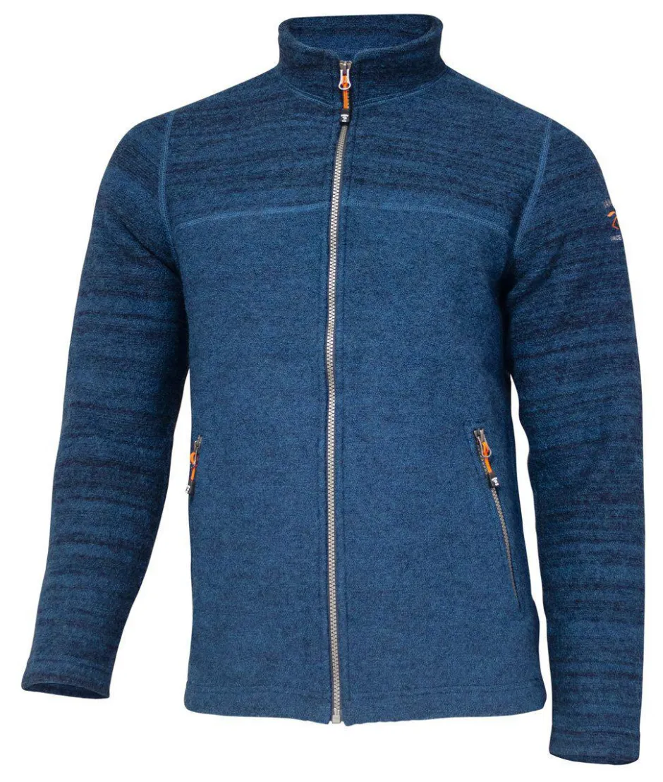 Ivanhoe of Sweden JON FULL ZIP, 100% FILTAD ULL — ELECTRIC BLUE Hot