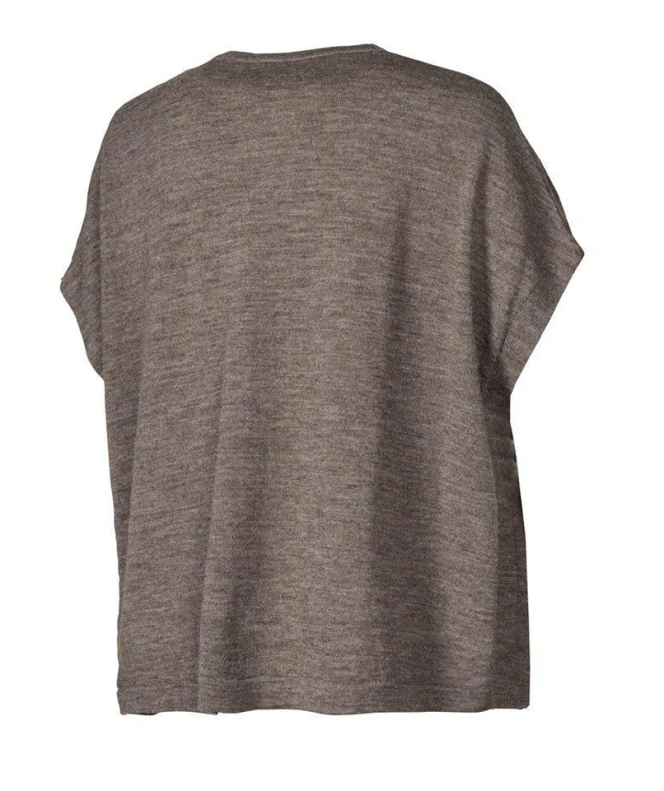 Ivanhoe of Sweden NLS POPPY PONCHO, 100% OFÄRGAD ULL — NUTMEG Outlet