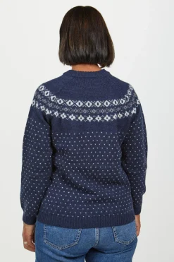 Ivanhoe of Sweden SIRE CREWNECK, 100% ULL — LIGHT NAVY Discount