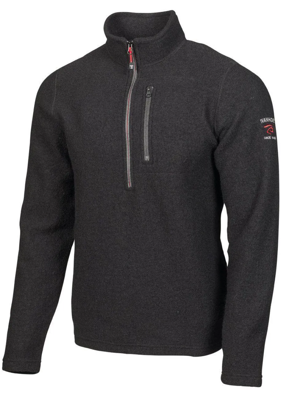 Ivanhoe of Sweden TRILLE HALF ZIP, 98% ULL — BLACK Discount