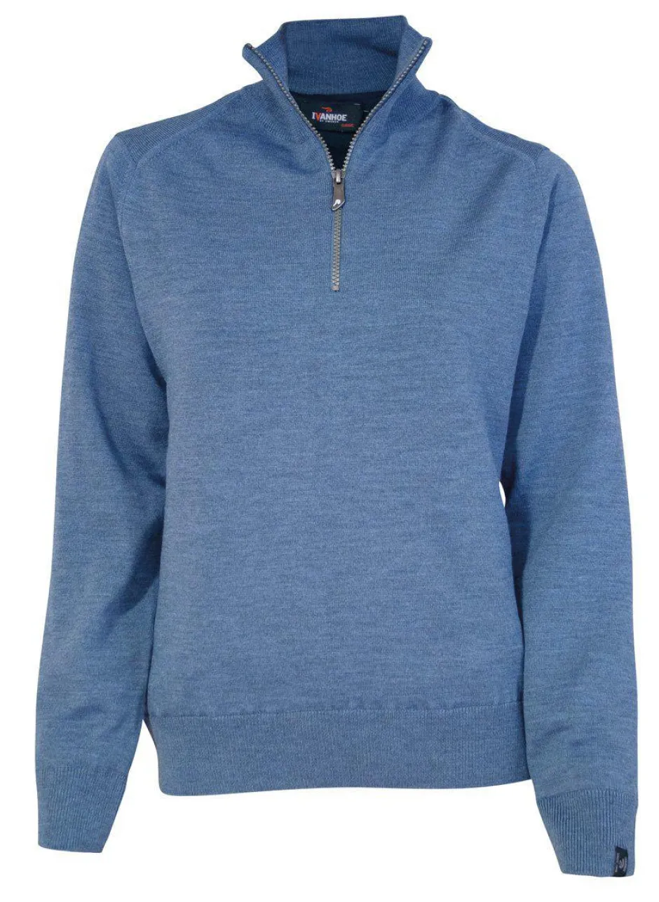 Ivanhoe of Sweden WILMA WINDBREAKER, 100% EXTRA FINE MERINOULL — DENIM Fashion