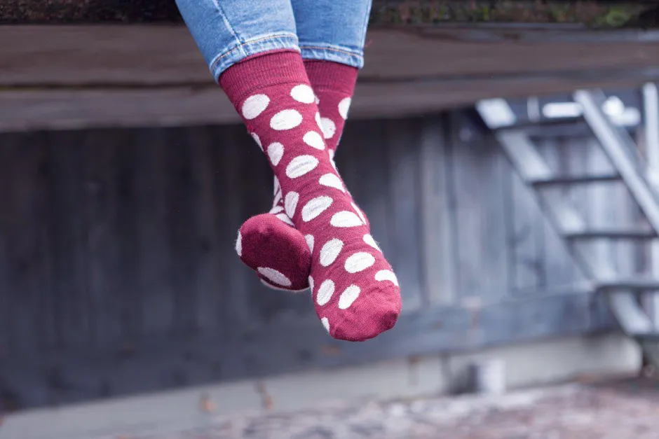 Ivanhoe of Sweden WOOL SOCK DOT — PINK Discount