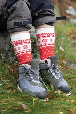 Ivanhoe of Sweden WOOL SOCK FOLKLORE — CHILLI RED Discount