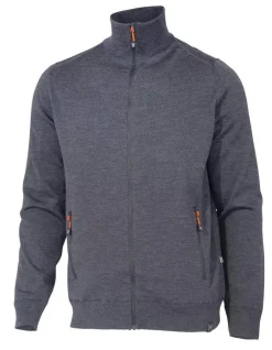 Ivanhoe of Sweden YORK FULL ZIP WINDBREAKER, 100% EXTRA FINE MERINOULL — GRAPHITE MARL Discount