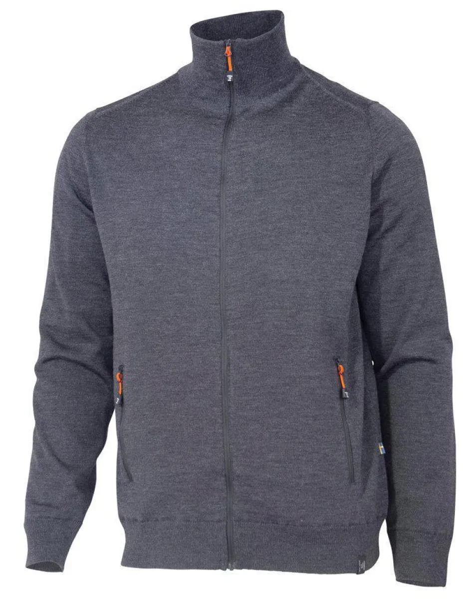 Ivanhoe of Sweden YORK FULL ZIP WINDBREAKER, 100% EXTRA FINE MERINOULL — GRAPHITE MARL Discount