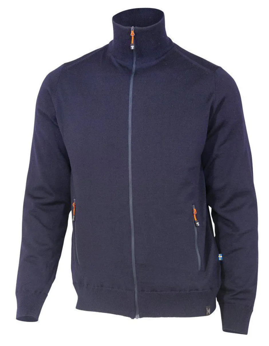 Ivanhoe of Sweden YORK FULL ZIP WINDBREAKER, 100% EXTRA FINE MERINOULL — NAVY Clearance