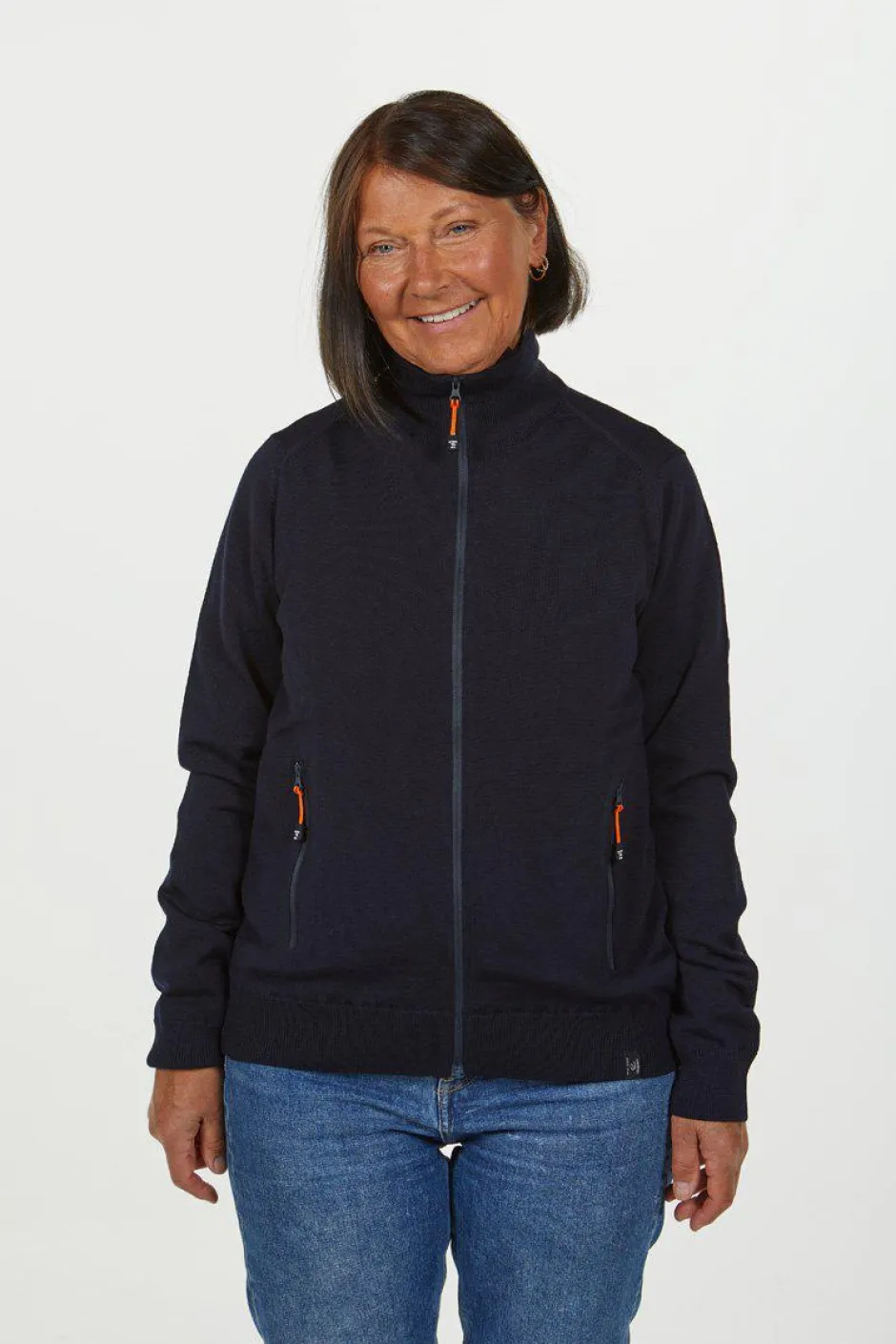 Ivanhoe of Sweden YORK FULL ZIP WINDBREAKER, 100% EXTRA FINE MERINOULL — NAVY Clearance