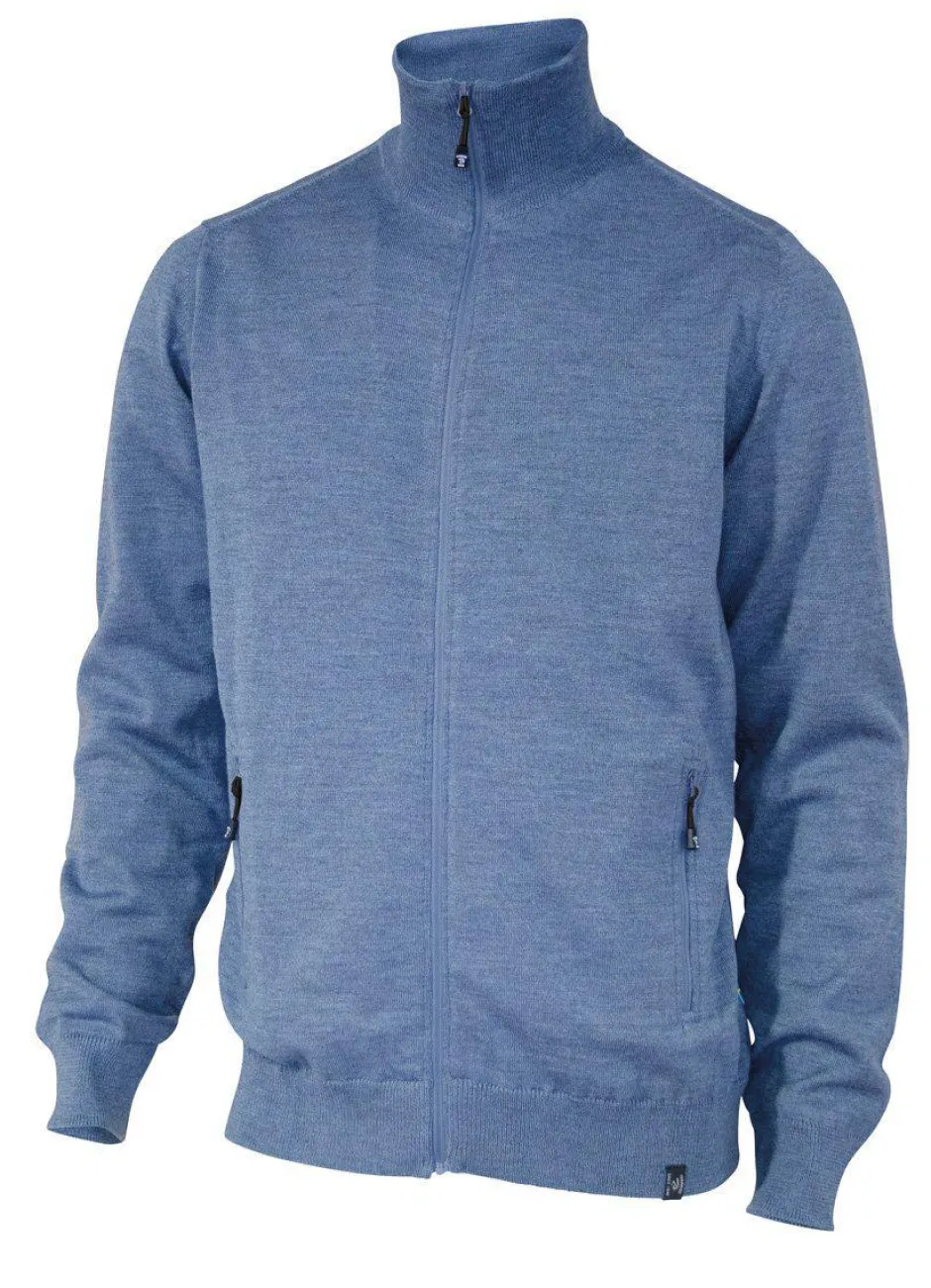 Ivanhoe of Sweden YORK FULL ZIP WINDBREAKER, 100% EXTRA FINE MERINOULL — DENIM Online
