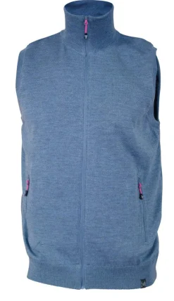 Ivanhoe of Sweden YORK VEST WINDBREAKER , 100% EXTRA FINE MERINOULL — DENIM Fashion